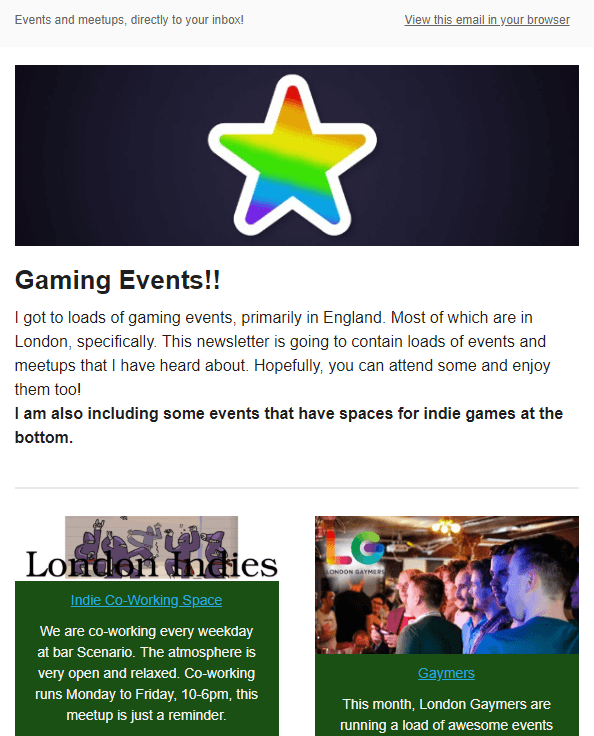 July Events Meetups Newsletter Indie Game Jams
